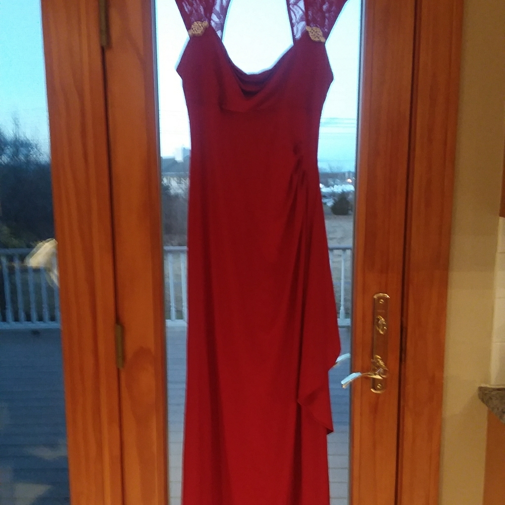 Red evening dress